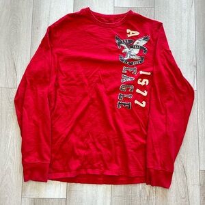 Vintage Y2K American Eagle Longsleeve Men's Shirt Red Size XL